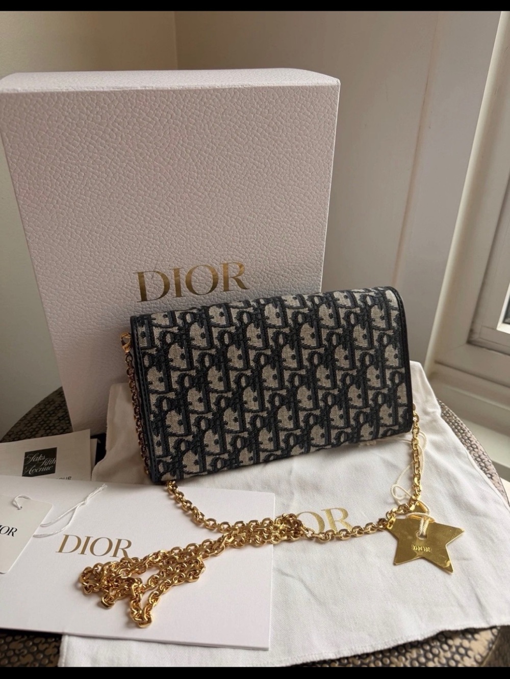 Dior Oblique Monogram Navy/Beige Crossbody with Gold Hardware - Picture 6 of 11